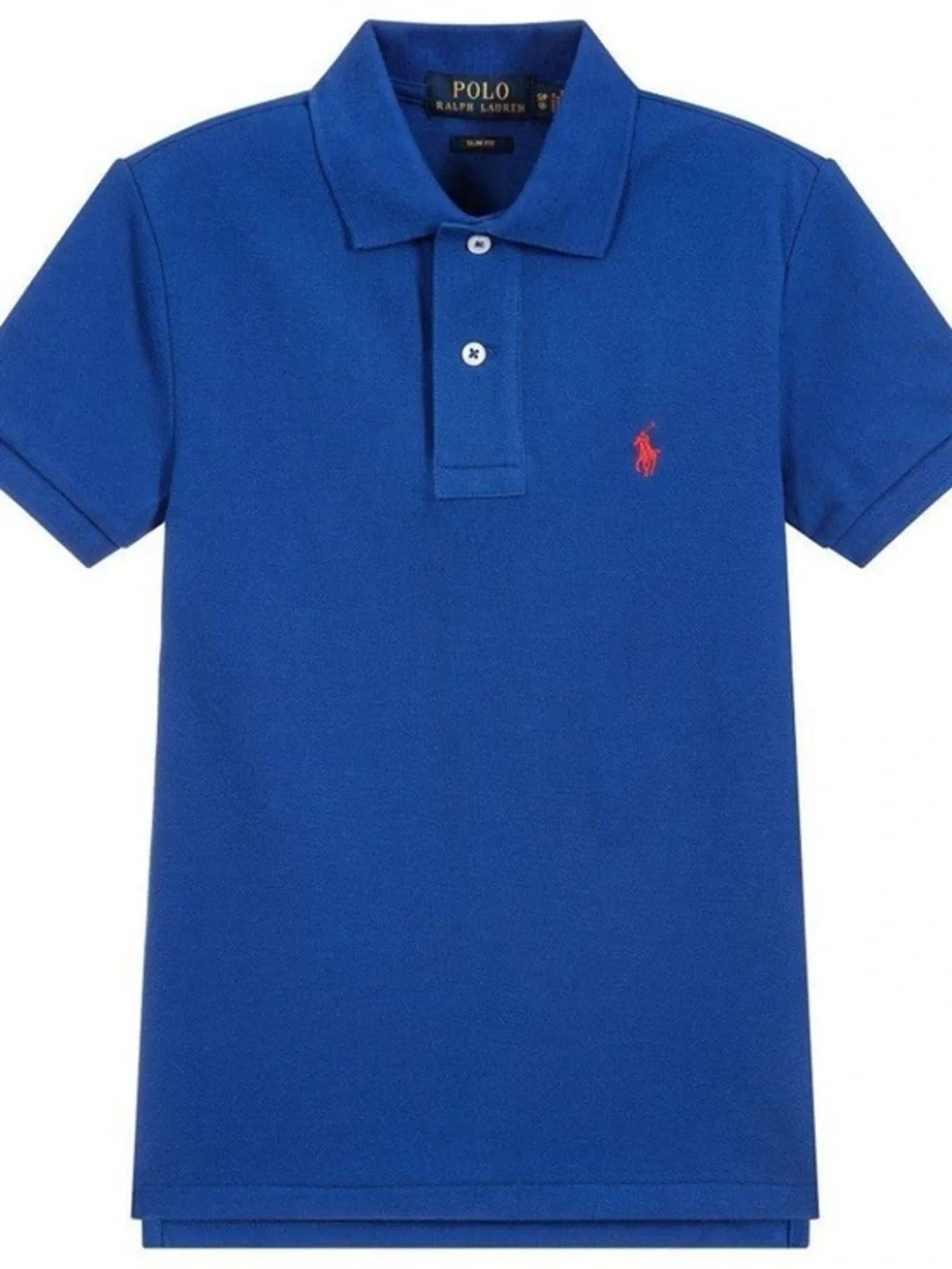 Ralph Lauren Boys L 14-16 Blue Polo with Red Pony Logo